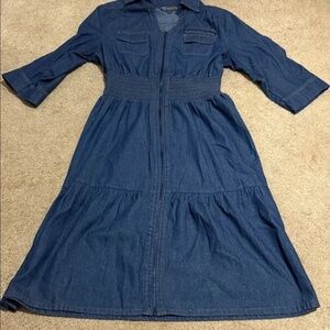 J Gee Elegant 3/4 Sleeve Denim Dress